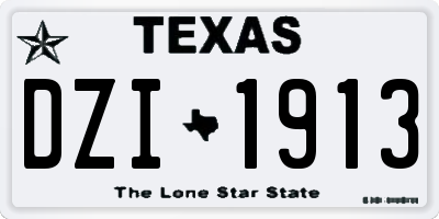 TX license plate DZI1913