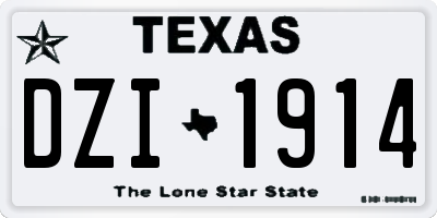 TX license plate DZI1914