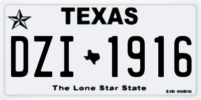 TX license plate DZI1916