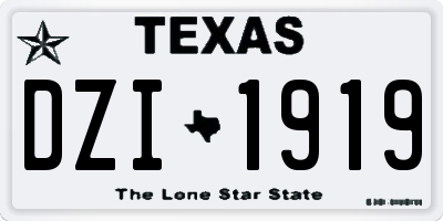 TX license plate DZI1919