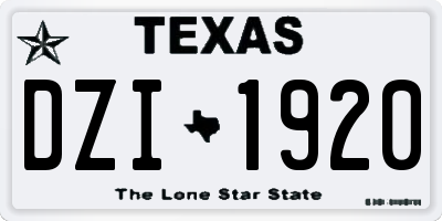 TX license plate DZI1920
