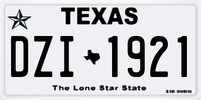 TX license plate DZI1921