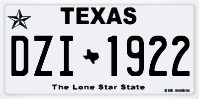 TX license plate DZI1922