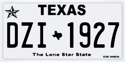 TX license plate DZI1927