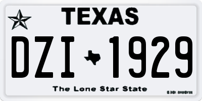 TX license plate DZI1929