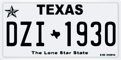 TX license plate DZI1930