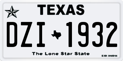 TX license plate DZI1932