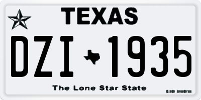 TX license plate DZI1935