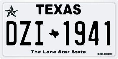 TX license plate DZI1941