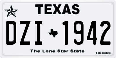 TX license plate DZI1942