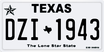 TX license plate DZI1943
