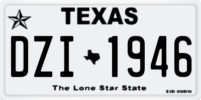 TX license plate DZI1946