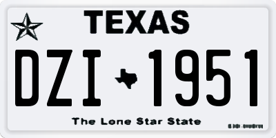 TX license plate DZI1951