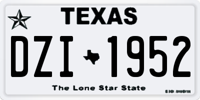 TX license plate DZI1952
