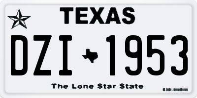 TX license plate DZI1953