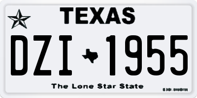 TX license plate DZI1955