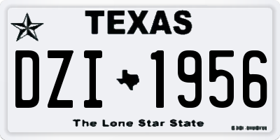 TX license plate DZI1956