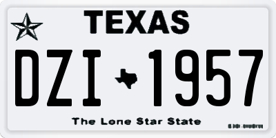 TX license plate DZI1957