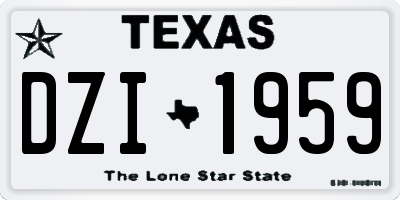TX license plate DZI1959