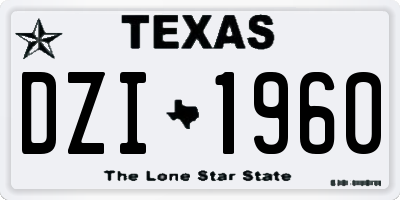 TX license plate DZI1960