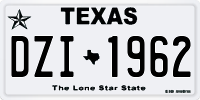 TX license plate DZI1962