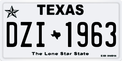 TX license plate DZI1963
