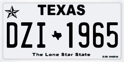 TX license plate DZI1965