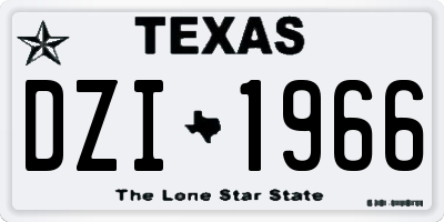 TX license plate DZI1966