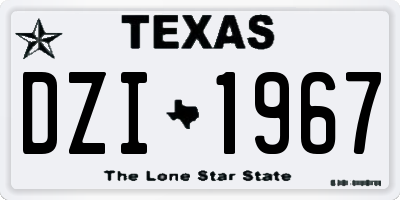TX license plate DZI1967