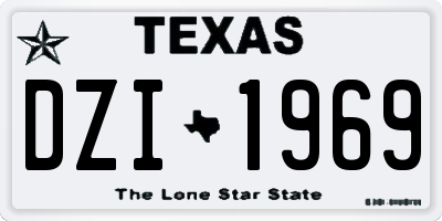 TX license plate DZI1969