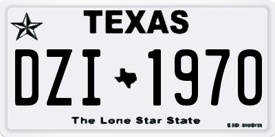 TX license plate DZI1970