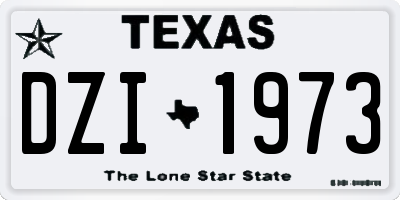 TX license plate DZI1973