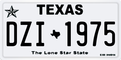TX license plate DZI1975