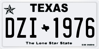 TX license plate DZI1976