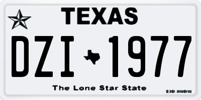 TX license plate DZI1977