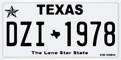 TX license plate DZI1978
