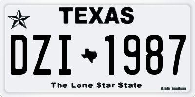 TX license plate DZI1987