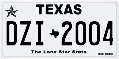 TX license plate DZI2004