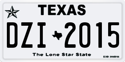 TX license plate DZI2015