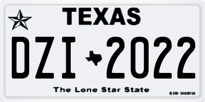 TX license plate DZI2022