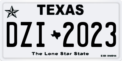 TX license plate DZI2023