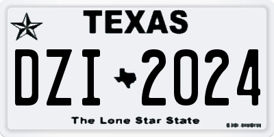 TX license plate DZI2024