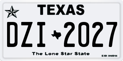 TX license plate DZI2027