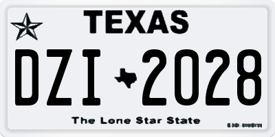 TX license plate DZI2028