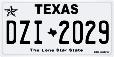TX license plate DZI2029