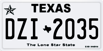 TX license plate DZI2035