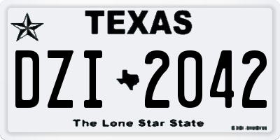 TX license plate DZI2042