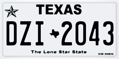 TX license plate DZI2043
