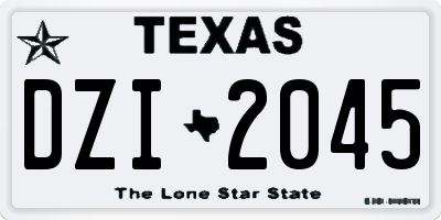 TX license plate DZI2045
