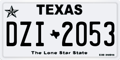 TX license plate DZI2053